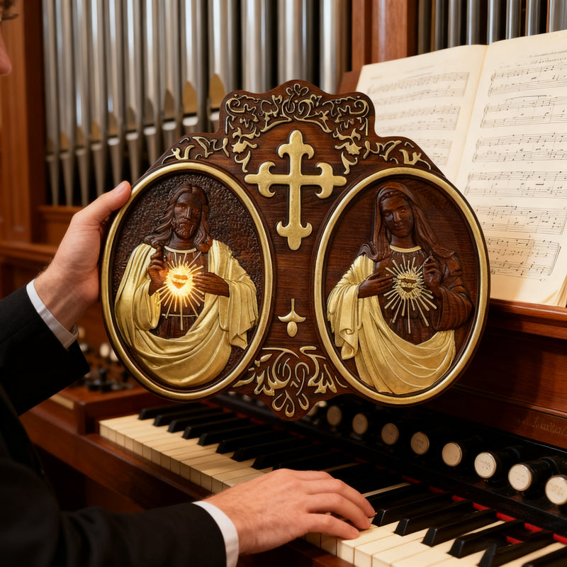 Sacred Heart of Jesus and Heart of Mary Plaque - 2023 New Religious Christmas Gift