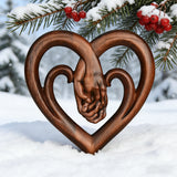 12-inch heart-shaped wood carving: carving time in the name of love