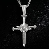Iced Nail Cross Pendant Necklace – Faith, Strength & Dazzling Luxury