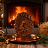 Mother Mary with Baby Jesus Wood Carving Decor