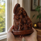 Hand-carved beechwood statue of the Holy Family – Jesus, Mary and Joseph