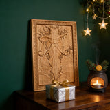 Natural Ash Wood Magician Carved Art: Whimsy Woven in Warm Wood