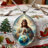 “Divine Jesus” Christian Necklace – A Symbol of Faith, Protection, and God’s Universal Love