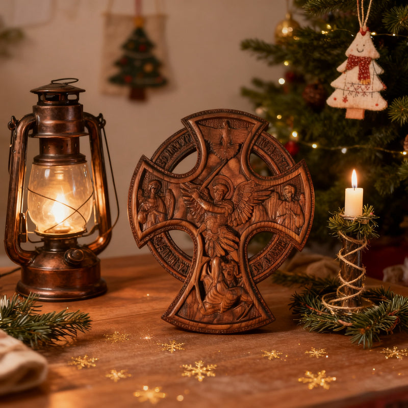 Orthodox Archangel Michael Wooden Sculpture - Gives Us Strength and Courage to Move Forward