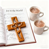 50% Off Today!Interwoven Hearts Wood Cross - A God-Centered Symbol for Marriage & Anniversaries