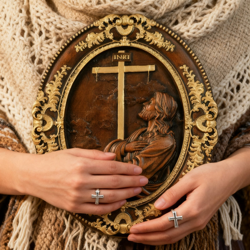 Jesus Hill Garten Gebet Plaque Holz schnitzerei