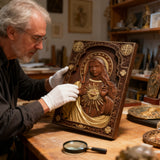 Immaculate Heart of Mary Hand-Carved Beech Wood Sculpture | Sacred Home Altar Ornament