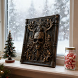 Ornate Skull Carved Wood Wall Art: Timeless Baroque-Inspired Decor