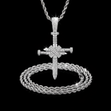 Iced Nail Cross Pendant Necklace – Faith, Strength & Dazzling Luxury