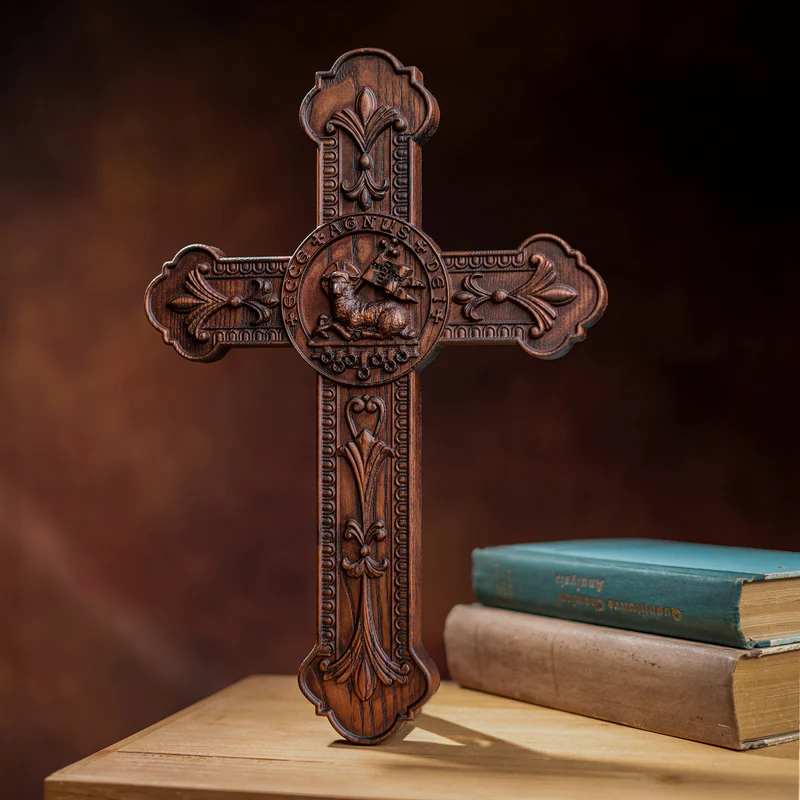 Limited Time Easter Sale: Lamb of God Wooden Cross Wall Decoration - Passover Lamb
