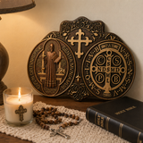 St. Benedict's Exorcism Medal Christian Exorcism Plaque - Wall Decor
