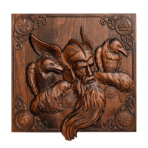 Odin and the Raven Wooden Wall Wall Decoration