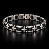 Men's Stainless Steel Cross Bracelet – Christian Faith Jewelry | Silver & Gold-Tone Options