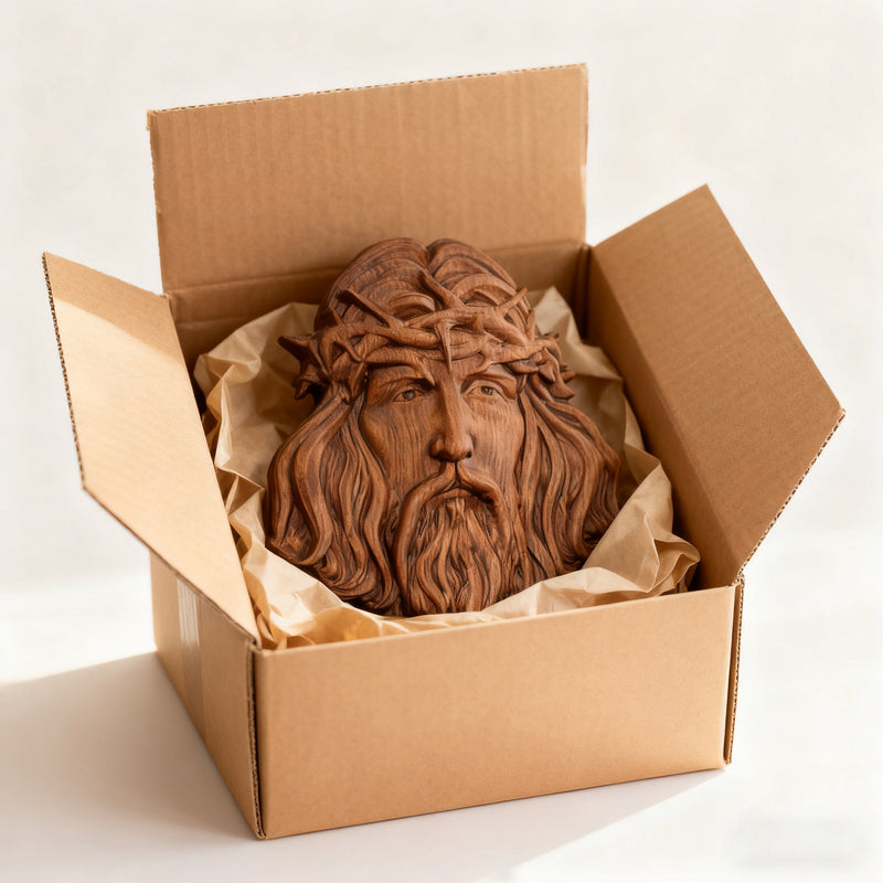 Handcrafted Beechwood Jesus Thorn Crown Wall Hanging — A Sacred Reminder of His Everlasting Love