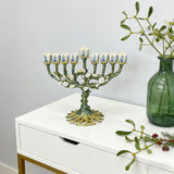 Vintage Vine & Flower 9-Branch Jewish Menorah