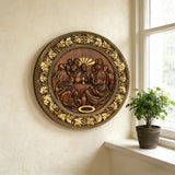 The Last Supper Round Wooden Sculpture