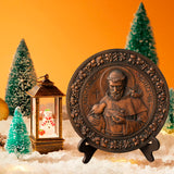St. Francis of Assisi Patron Saint of Animals Religious Icon - Natural Wood Wall Decoration Hanging Souvenir