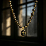 Cross Charm Beaded Stretch Bracelet – Faith, Hope & Timeless Devotion