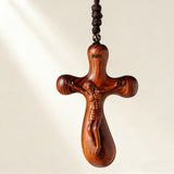 Bgcopper Rosewood Crucifix of Jesus' Passion (Necklace & Car Charm Options)