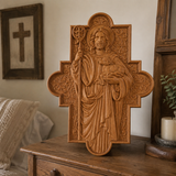 God's Shepherd religious gift Wooden carved chrirstian wall art