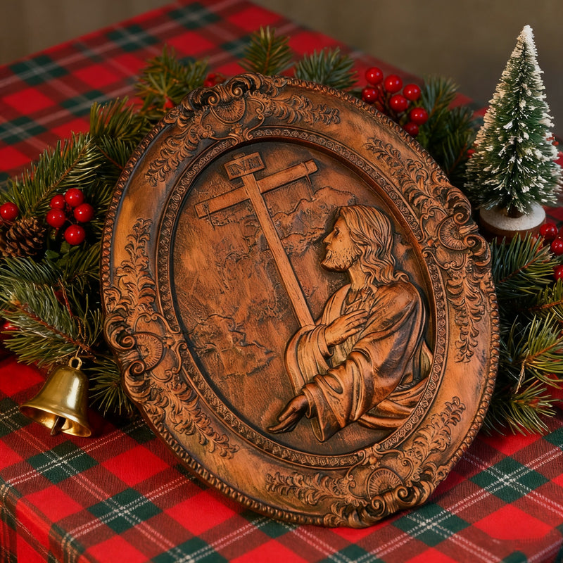 Jesus Hill Garten Gebet Plaque Holz schnitzerei