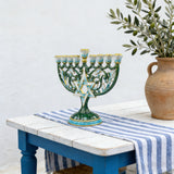 Hanukkah Hand-Painted Menorah: Illuminate the Jewish People's Covenant of Light with Artisan Brushstrokes