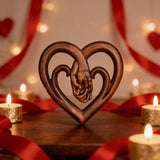 12-inch heart-shaped wood carving: carving time in the name of love