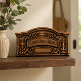 Personalized “Bless Our Home” Hand-Carved Beechwood Wall Plaque - craftsmanship detail