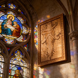 Natural Ash Wood Magician Carved Art: Whimsy Woven in Warm Wood