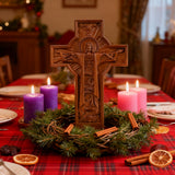 Bgcopper Ascension of Jesus wood carving cross