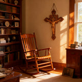 Wood carving of the Cross of the Order of Saint Benedict - with base