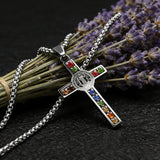 Gemstone St. Benedict Cross Necklace: Wear Protection & Faith With Radiance