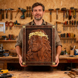 ✝️ Hand-Carved Jesus Thorn Crown Wood Art: A Christian Symbol of Redemption & Grace