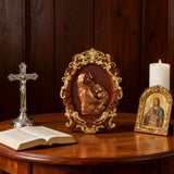 Bgcopper Mutter Maria mit Baby Jesus Holz schnitzerei Dekor