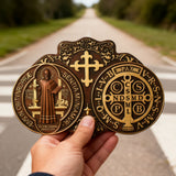 St. Benedict's Exorcism Medal Christian Exorcism Plaque - Wall Decor