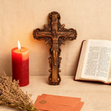 Hand-Carved White Ash Wood Cross - Sacred Christian Home Altar Decor for Christmas & Spiritual Gifting