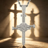 Iced Nail Cross Pendant Necklace – Faith, Strength & Dazzling Luxury