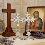 Ornate Jesus Crucifix Figurine: Elegance & Faith in One