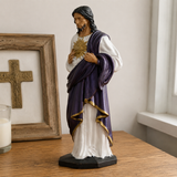 Handcrafted and Hand-Painted Beechwood Desktop Ornament: Sacred Heart of Jesus