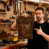 Handcrafted Solid Wood Wall Art - Commemorating the Second Amendment