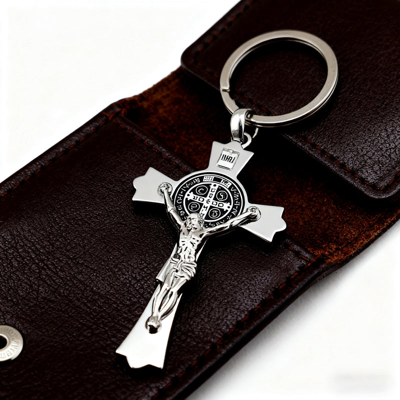Saint Benedict Keychain Front