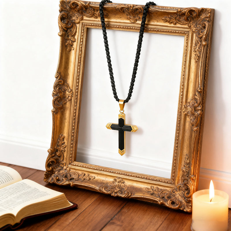 Titanium Steel 18K Gold Cross Necklace | A Christian Emblem of Faith and a Fashion Statement
