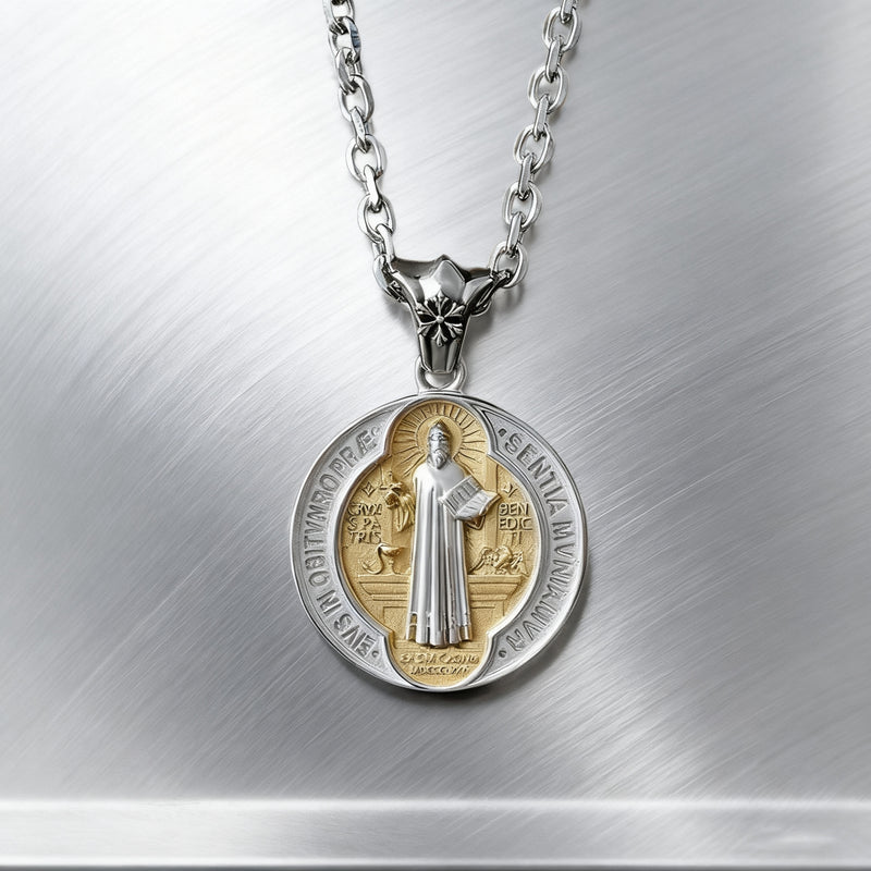 St. Benedict Home Blessing Titanium Steel Pendant