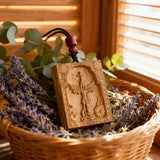 Square Archangel Michael Wooden Pendant