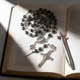 Black Onyx Rosary Necklace: A Bold Token of Devotion for Prayer & Daily Wear