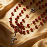 6MM Vatican Leo XIV Red Wood Bead Rosary