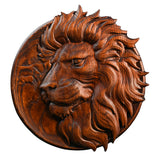 Round Lion Seal Wooden Wall Decoration