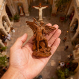 Boxwood Archangel Michael Carving: A Christmas Gift of Divine Protection