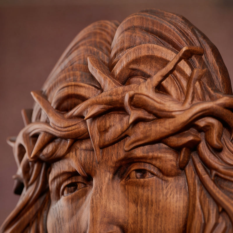 Handcrafted Beechwood Jesus Thorn Crown Wall Hanging — A Sacred Reminder of His Everlasting Love
