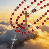 6MM Vatican Leo XIV Red Wood Bead Rosary